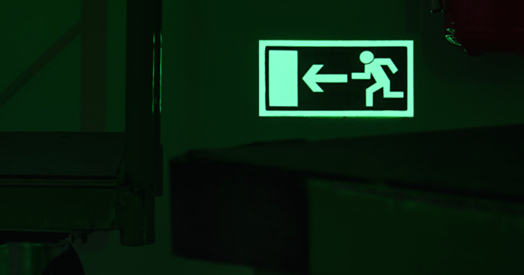 Photoluminescent Emergency Sign